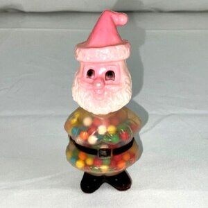 Vintage SANTA CLAUS Soft Plastic Candy Container - WITH CANDY!